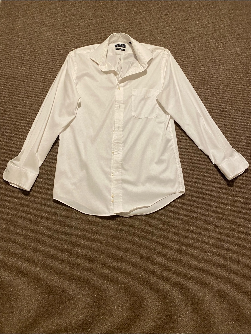 Ralph Lauren Men’s White Dress Shirt with Chest Pocket